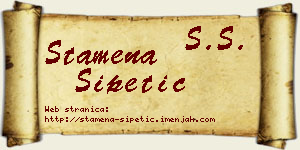 Stamena Šipetić vizit kartica